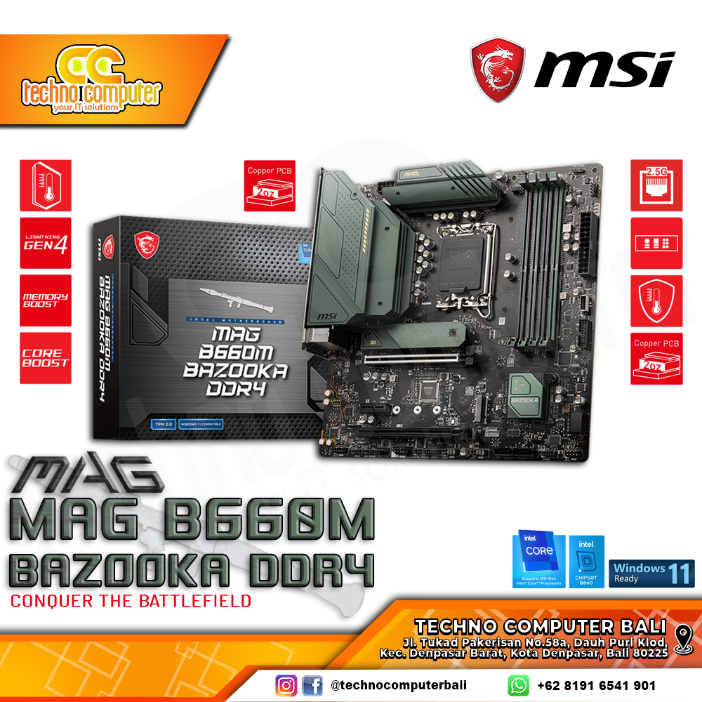 MSI MAG B660M BAZOOKA DDR4 - mATX, LGA1700, B660, DDR4 (BELUM ADA DI TOKPED)