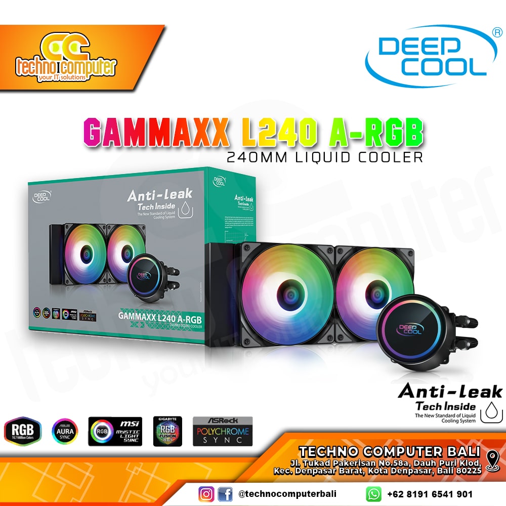 DEEPCOOL GAMMAXX L240 A-RGB Black - CPU Cooler - 240mm AIO Liquid Cooler