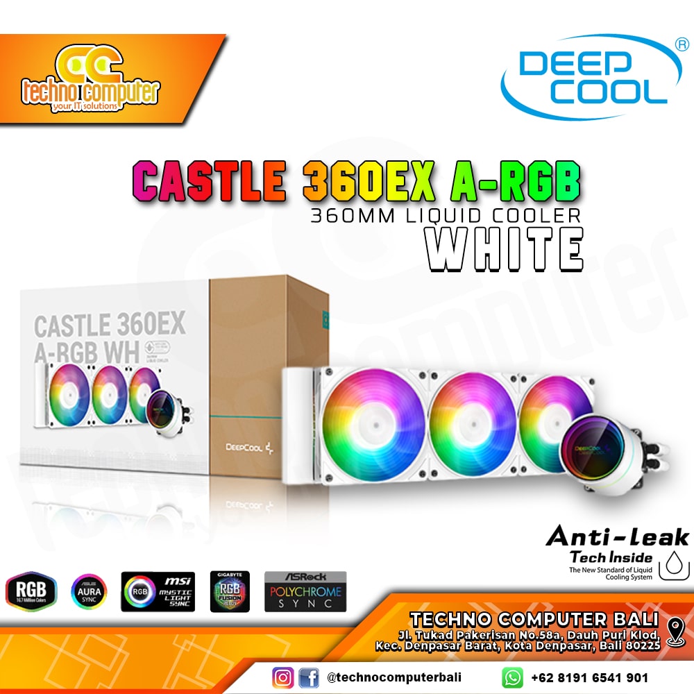 DEEPCOOL CASTLE 360EX A-RGB White - CPU Cooler - 360mm AIO Liquid Cooler