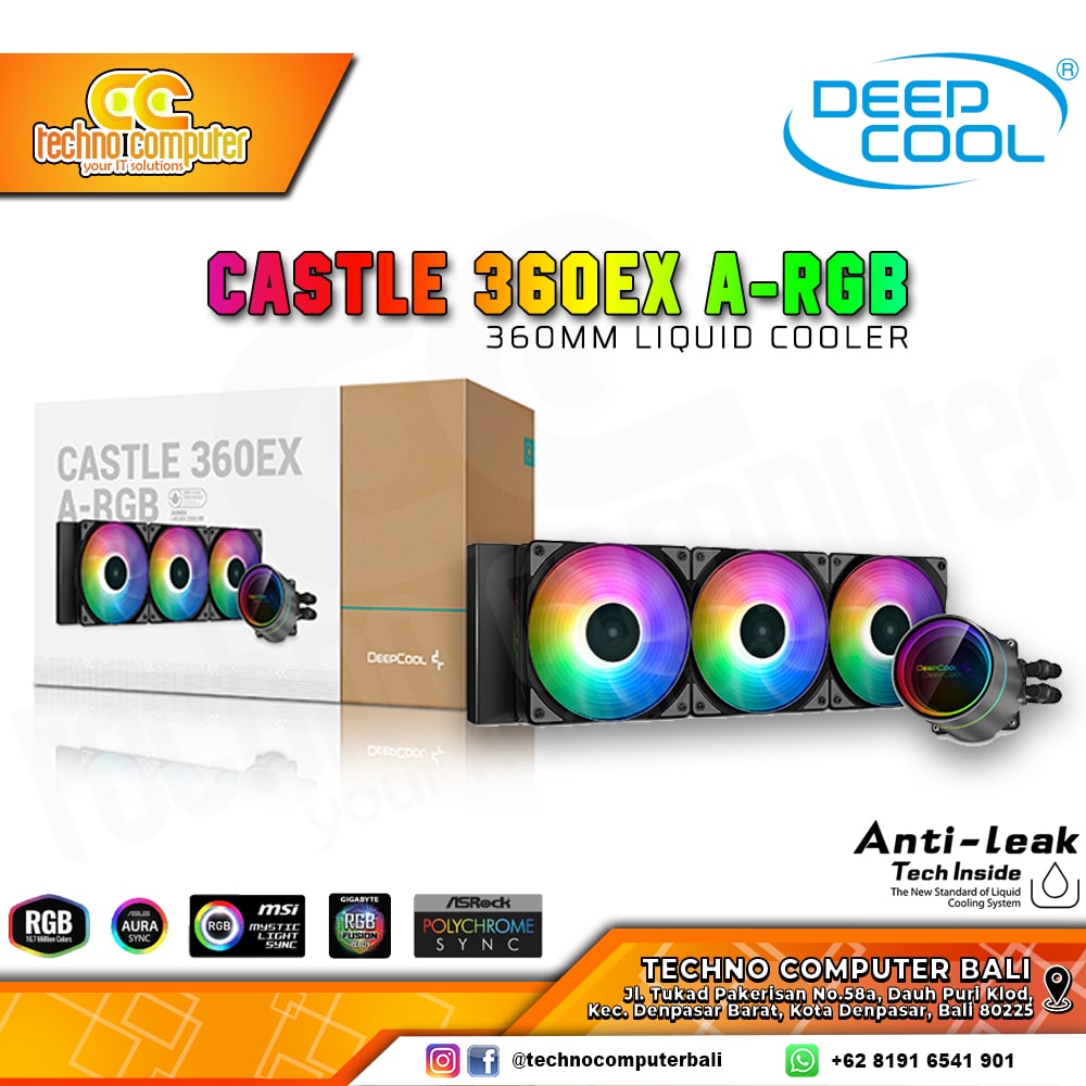 DEEPCOOL CASTLE 360EX A-RGB Black - CPU Cooler - 360mm AIO Liquid Cooler