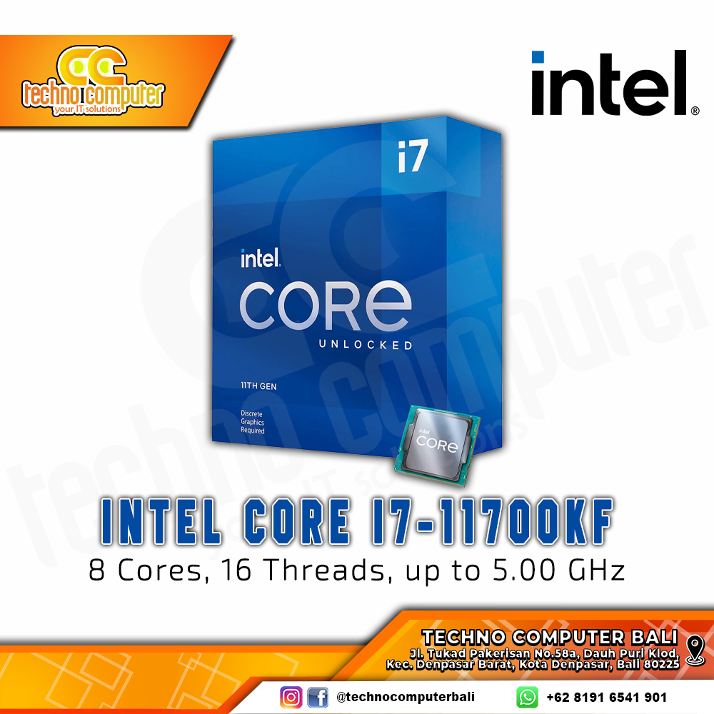 PROCESSOR INTEL CORE I7-11700KF - 8 Cores 16 Threads Up to 5.0GHz - Socket LGA1200