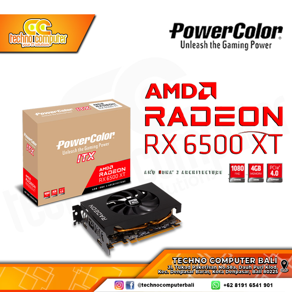 POWERCOLOR AMD Radeon RX 6500 XT ITX 4GB GDDR6