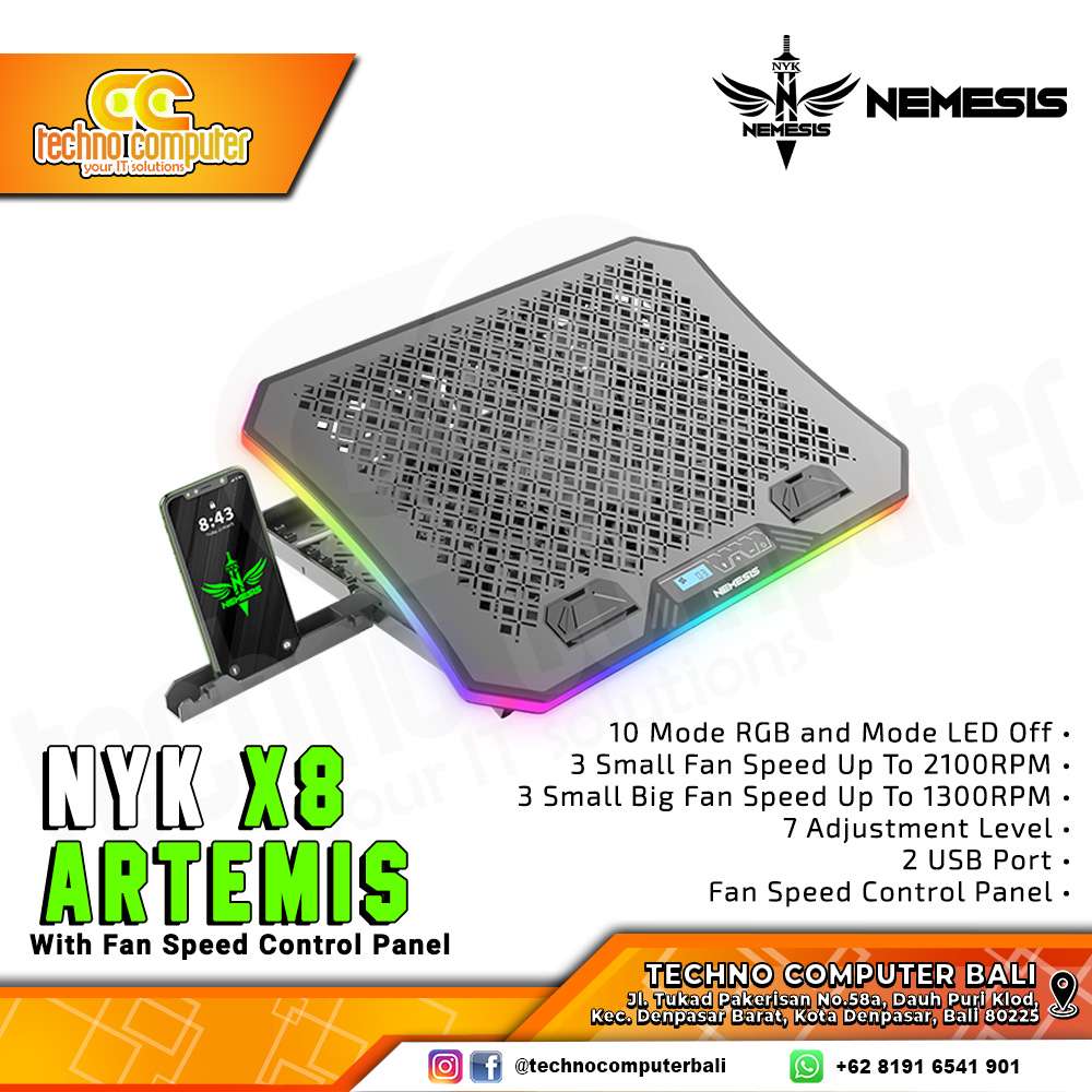 COOLINGPAD NYK X8 ARTEMIS RGB Notebook CoolingPad Up to 19inch