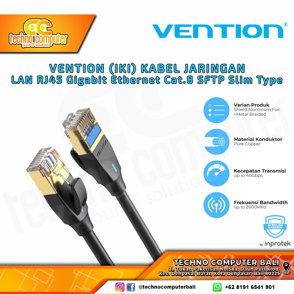 VENTION KABEL JARINGAN - LAN Cat8 SFTP Gigabit Network Patch - IKI 3M
