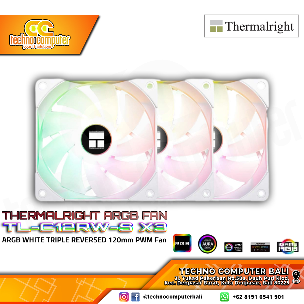 FAN CASING THERMALRIGHT TL-C12RW-S ARGB WHITE - 120mm Triple Pack