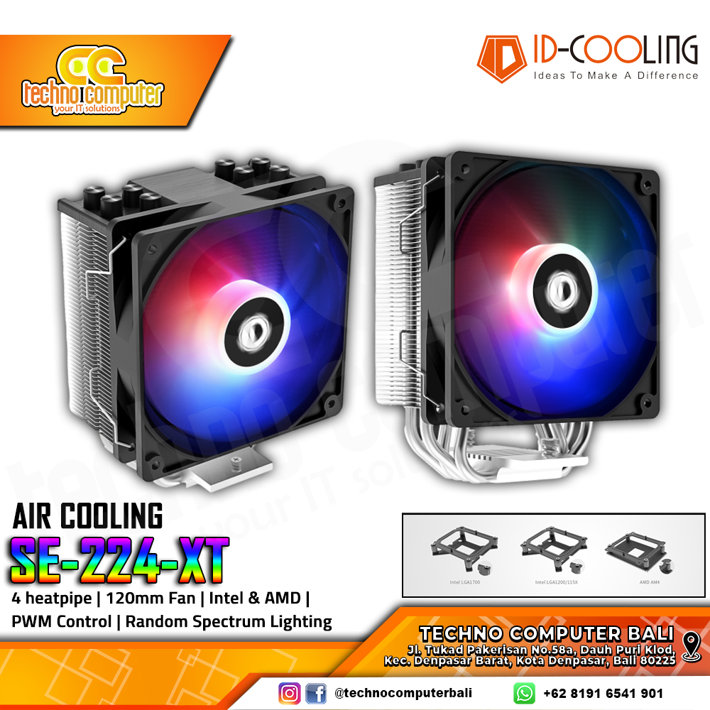 ID-COOLING SE-214-XT RGB RAINBOW - CPU Cooler - 120mm Air Cooler