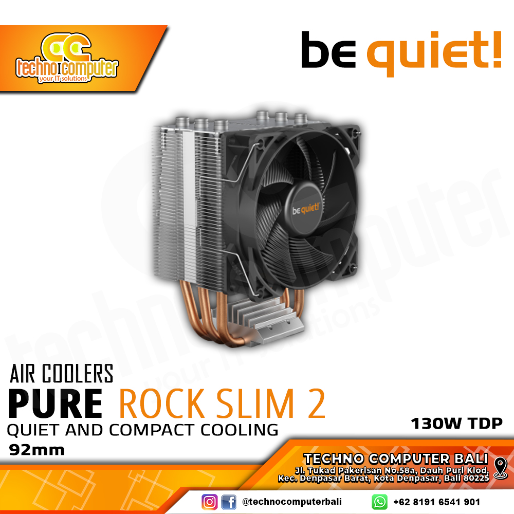 BE QUIET! PURE ROCK SLIM 2 - CPU Cooler - 92mm Air Cooler