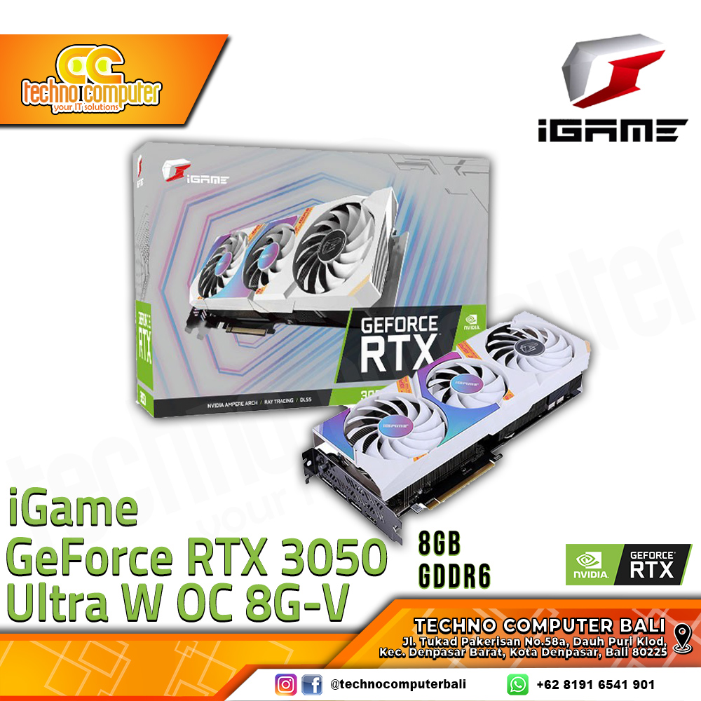 COLORFUL iGame NVIDIA GeForce RTX 3050 Ultra W OC Edition 8GB GDDR6 - White
