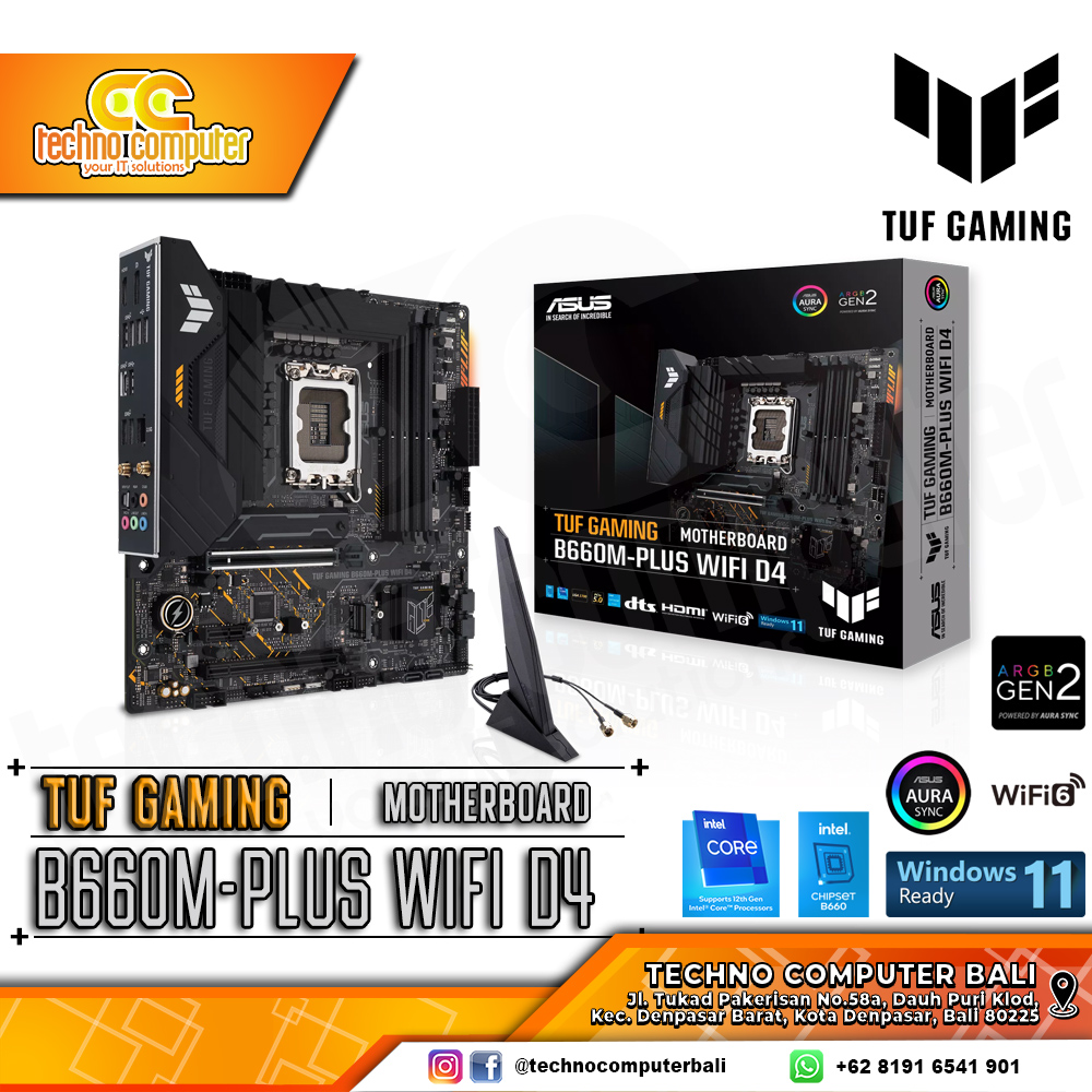 ASUS TUF GAMING B660M-PLUS WIFI D4 - mATX, LGA1700, B660, DDR4