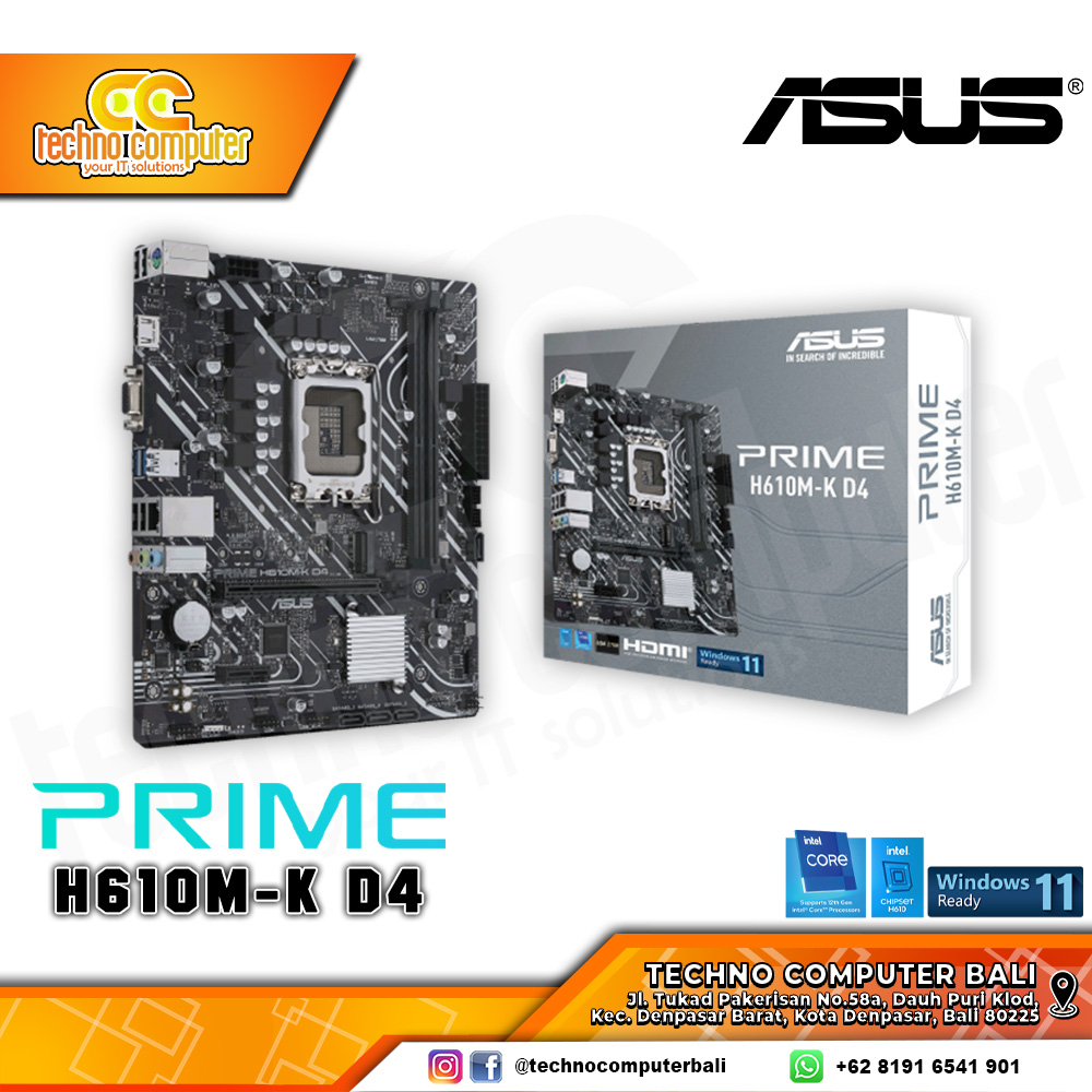 ASUS PRIME H610M-K D4 - mATX, LGA1700, H610, DDR4