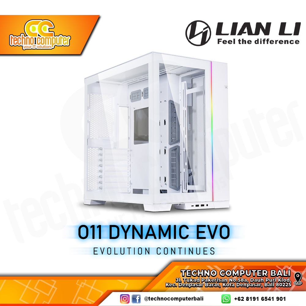 CASING LIAN LI O11 DYNAMIC EVO White - Mid Tower E-ATX Case Tempered Glass
