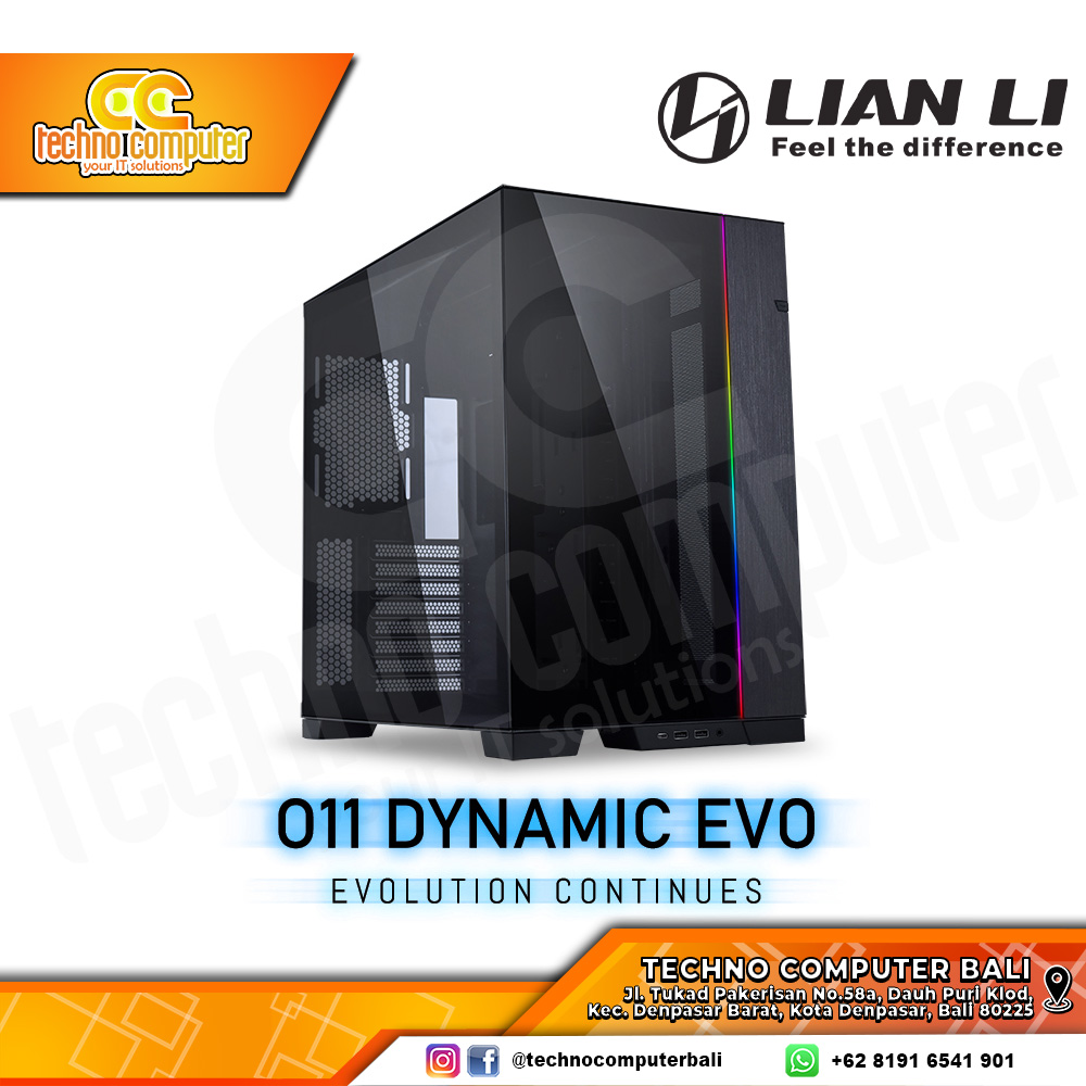 CASING LIAN LI O11 DYNAMIC EVO Black - Mid Tower E-ATX Case Tempered Glass