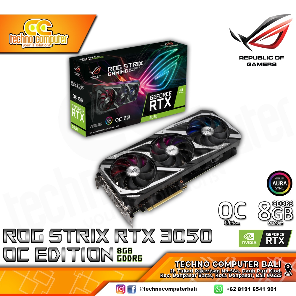 ASUS ROG STRIX NVIDIA GeForce RTX 3050 OC Edition 8GB GDDR6
