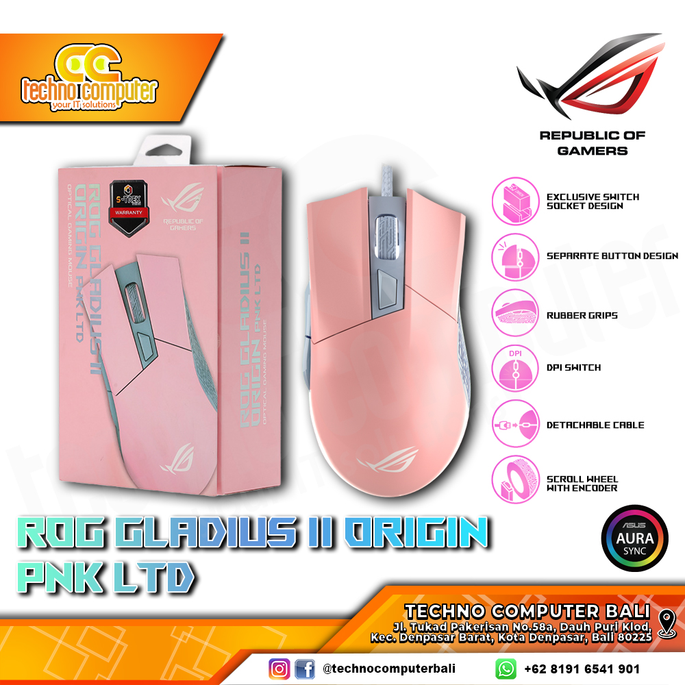 ASUS ROG Gladius II Origin PNK LTD - Gaming Mouse