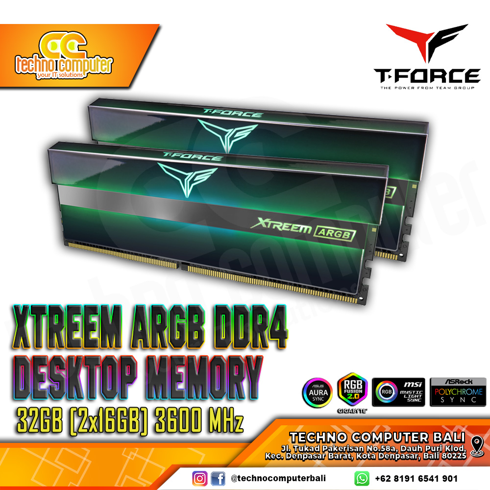 DDR4 TEAM T-FORCE XTREEM ARGB 32GB (2x16GB) Kit 3600Mhz