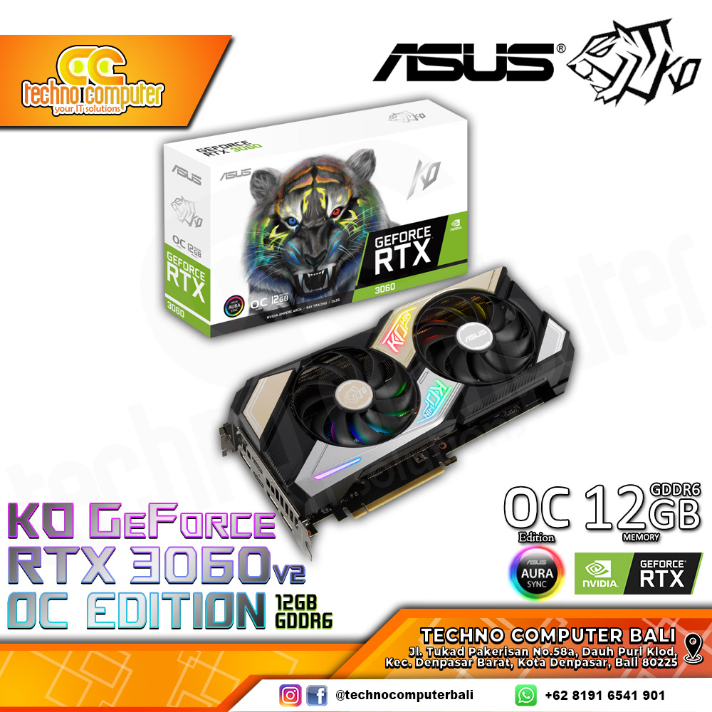 ASUS KO NVIDIA GeForce RTX 3060 V2 OC Edition 12GB GDDR6 - LHR Version