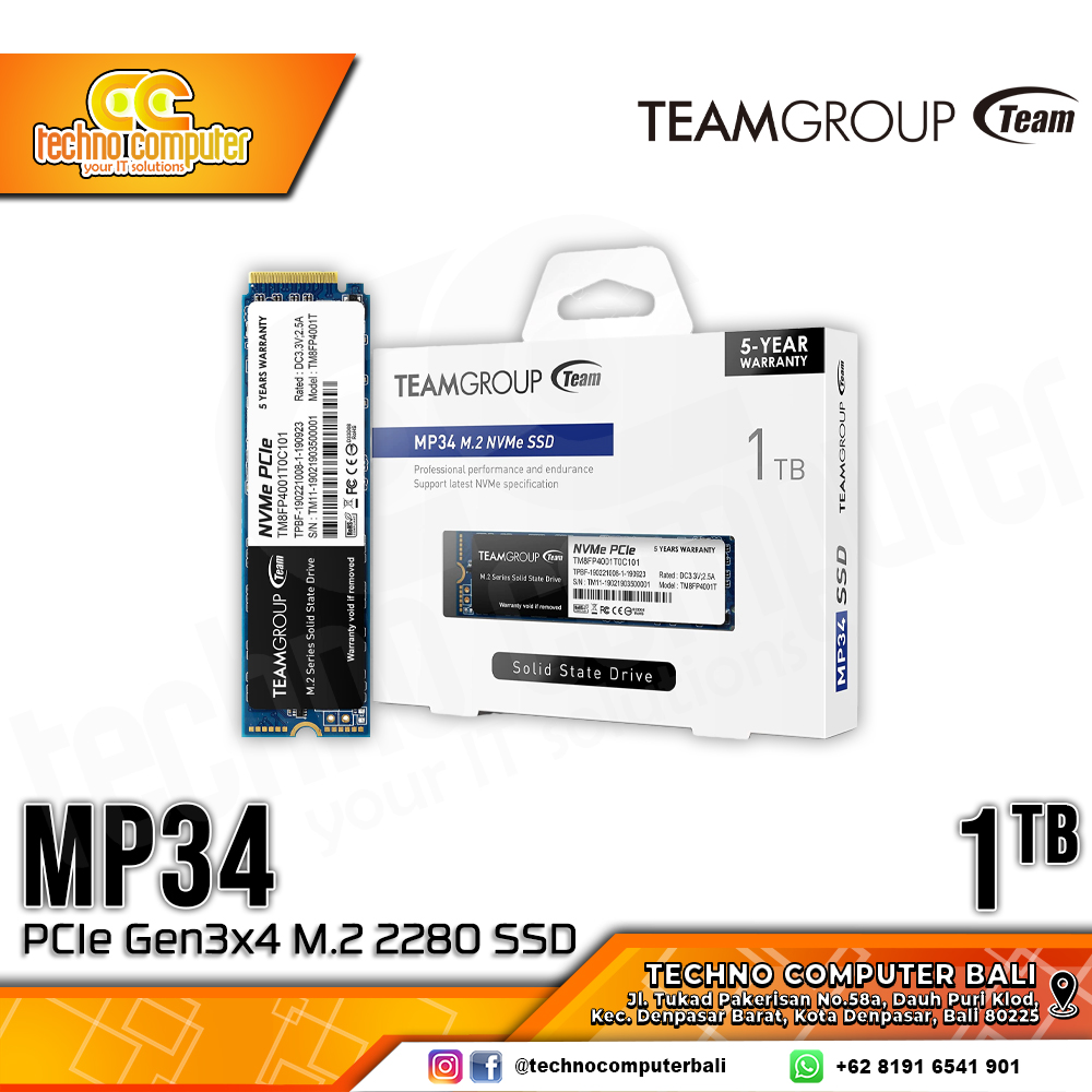 SSD TEAM MP34 M.2 NVMe 2280 PCIe Gen3 x4 - 1TB