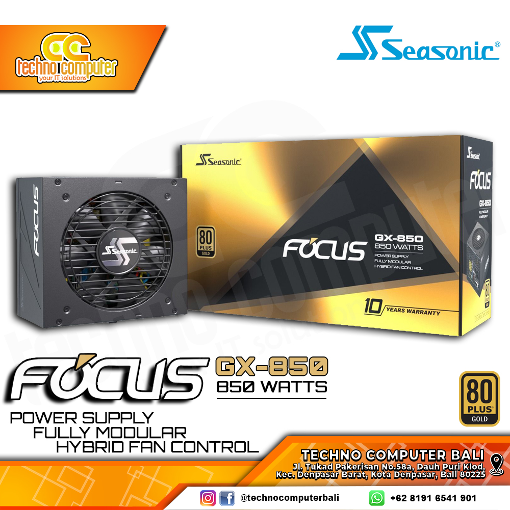 SEASONIC FOCUS GX-850 850W 80+ Gold - Full Modular