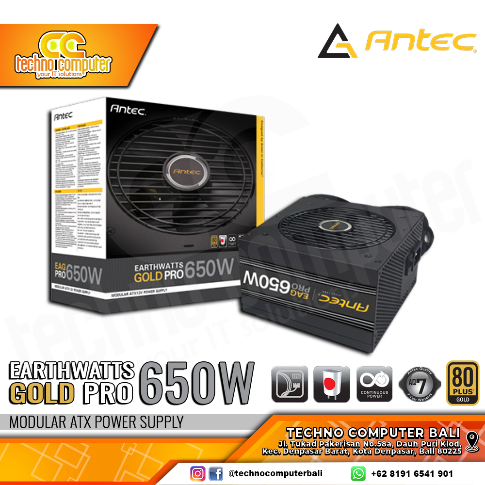 ANTEC EARTHWATTS GOLD PRO-EAG PRO 650W 80+ Gold - Semi Modular
