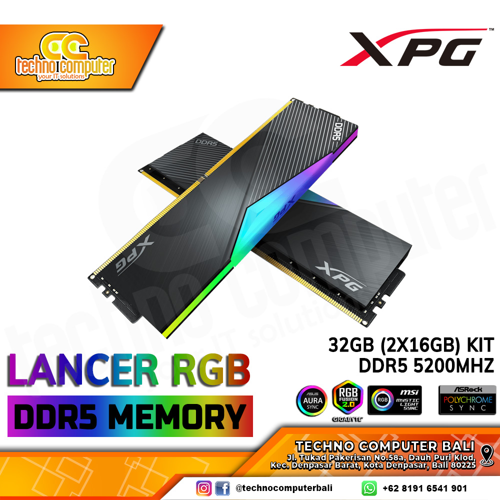 DDR5 ADATA  XPG LANCER RGB 32GB (2x16GB) Kit 5200Mhz C38