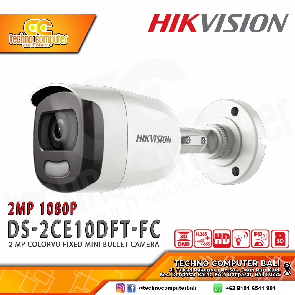 HIKVISION DS-2CE10DFT-FC 2MP 1080P OUTDOOR Camera CCTV