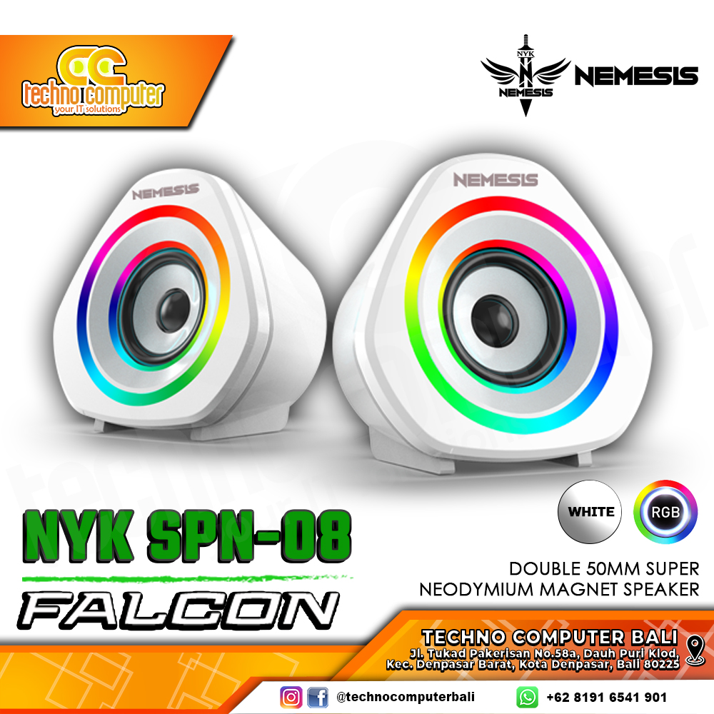 SPEAKER NYK NEMESIS SP-N08 FALCON RGB - WHITE