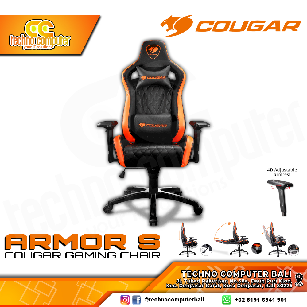 KURSI GAMING COUGAR ARMOR S GAMING CHAIR 4D Armrest - ARMOR S
