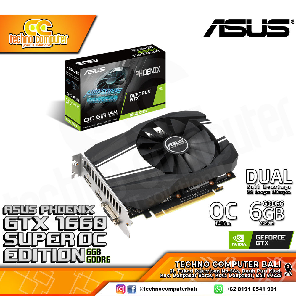 ASUS PHOENIX NVIDIA GeForce GTX 1660 Super OC Edition 6GB GDDR6