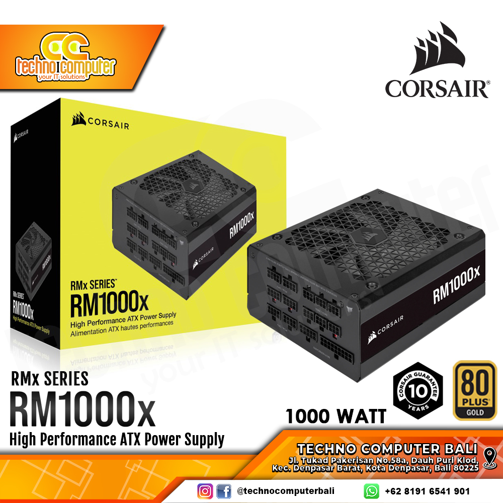 CORSAIR RM1000x 1000W 80+ Gold - Full Modular