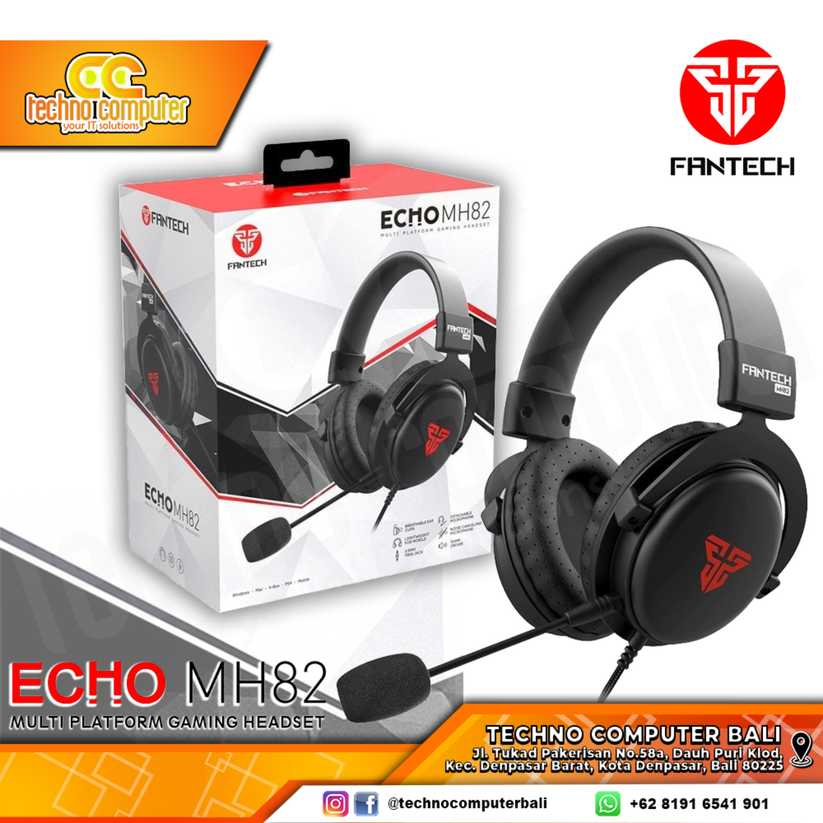 HEADSET FANTECH MH82 Echo - Multi-Platform - Gaming Headset