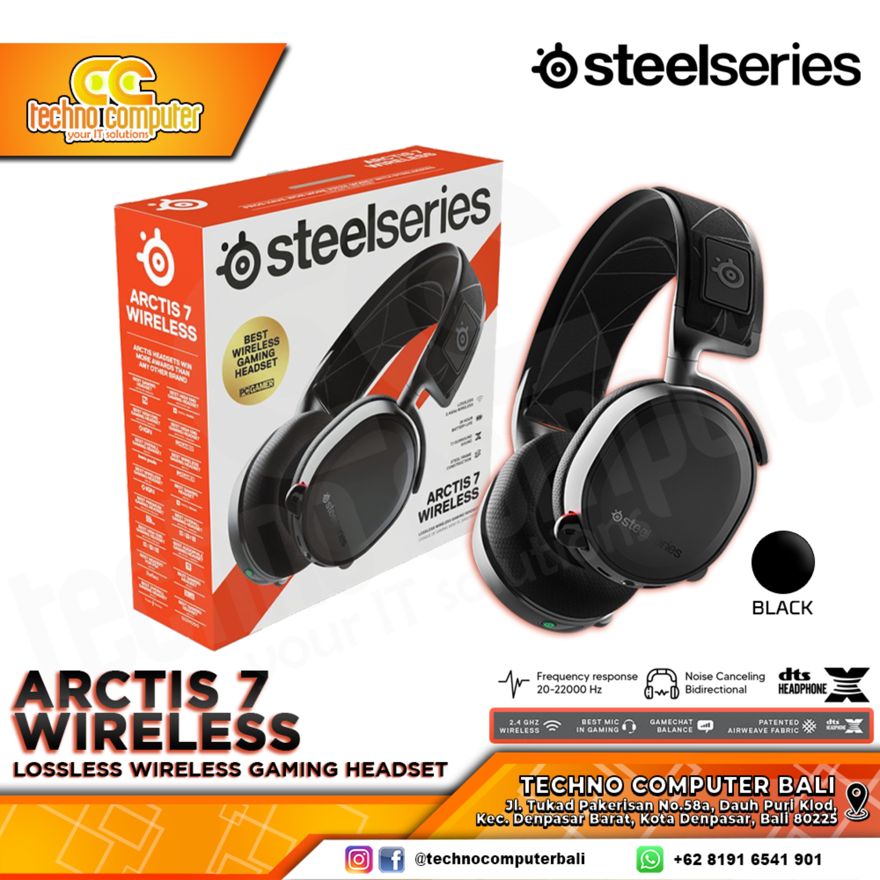 HEADSET STEELSERIES ARCTIS 7 Wireless Black - Gaming Headset