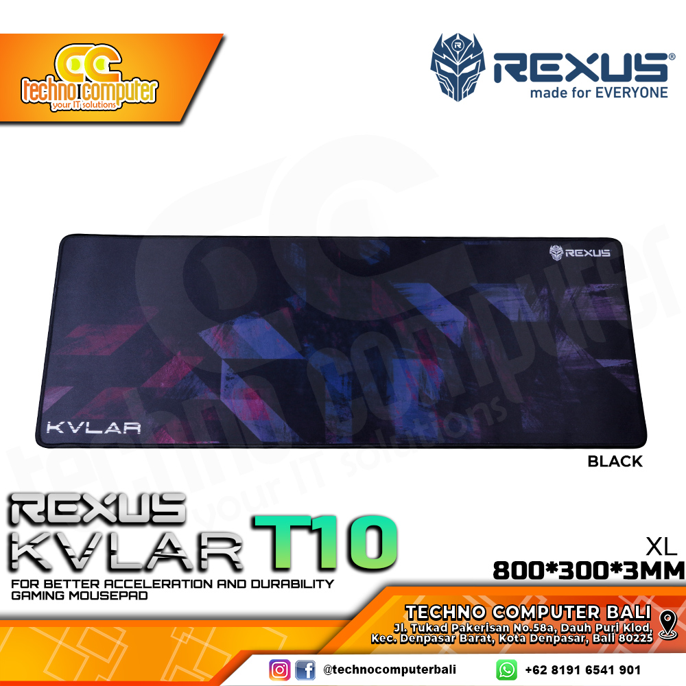 MOUSEPAD REXUS KVLAR T10 Black XL (800 x 300 x 3 mm) - Gaming Mousepad