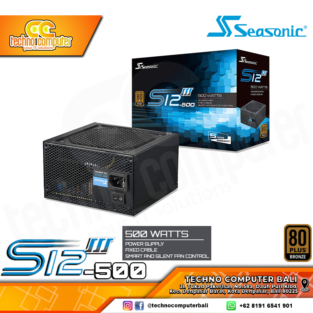 SEASONIC S12III-500 500W 80+ Bronze - Non Modular