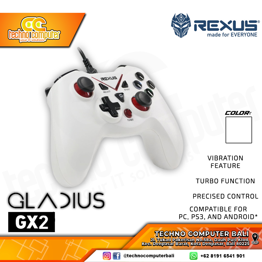 GAMEPAD REXUS GLADIUS GX2 - White