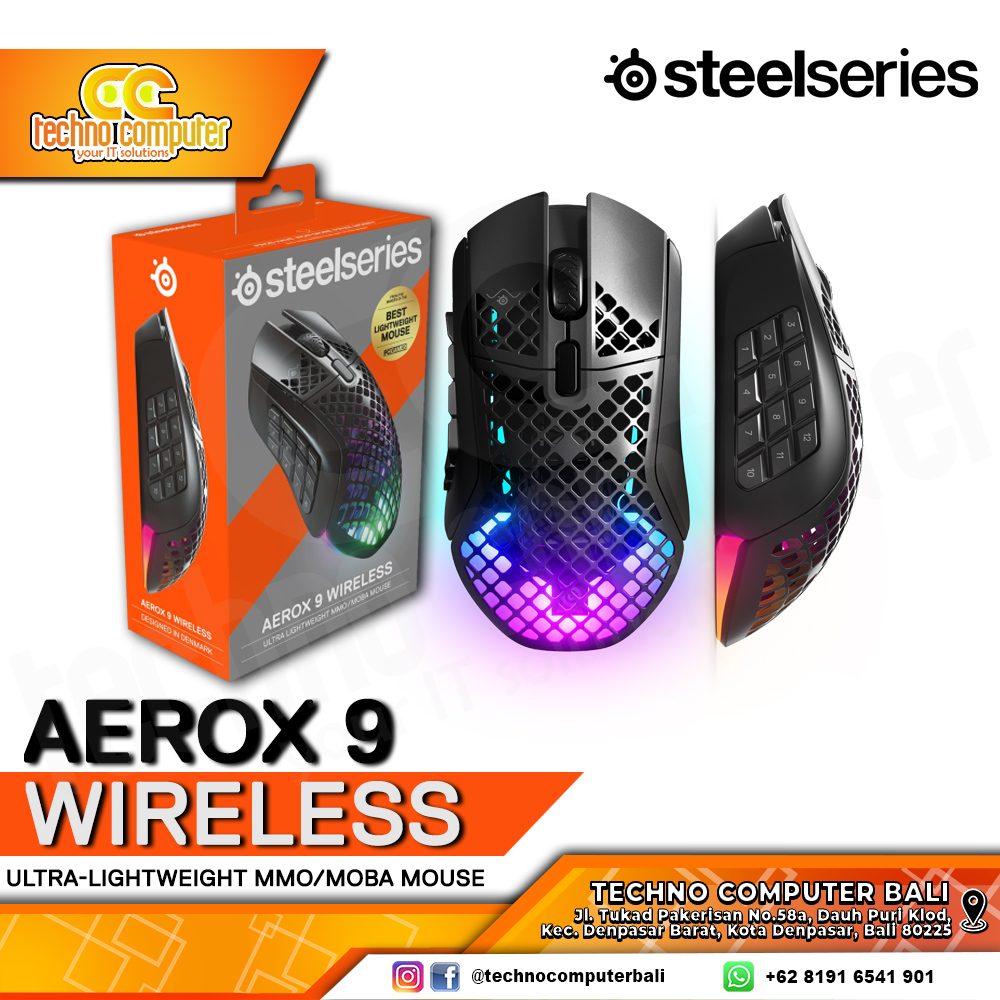 STEELSERIES AEROX 9 Wireless Ultra-Lightweight MMO/MOBA - Gaming Mouse Wireless