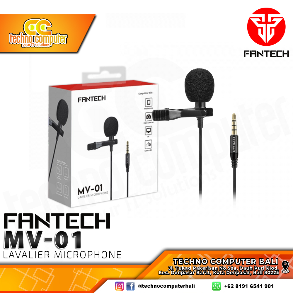 MICROPHONE FANTECH MV-01 - Clip-On Lavalier Microphone