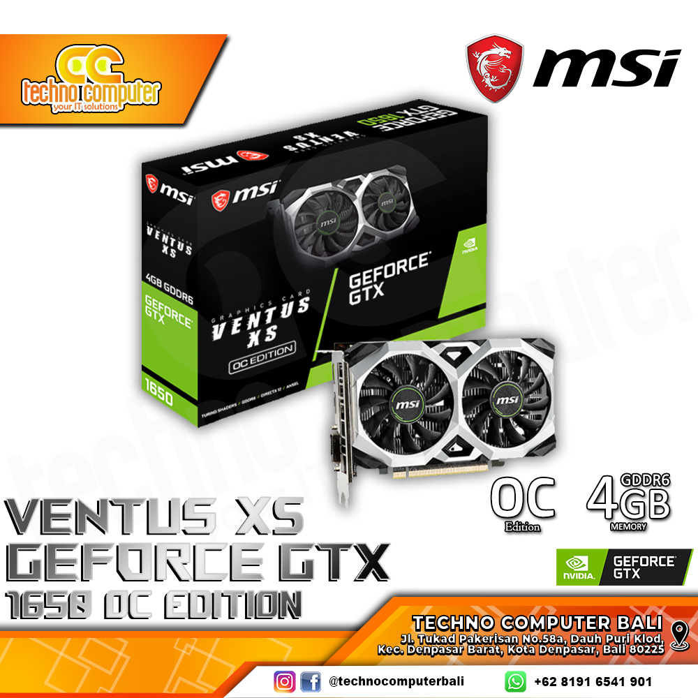 MSI NVIDIA GeForce GTX 1650 D6 VENTUS XS OC Edition 4GB GDDR6
