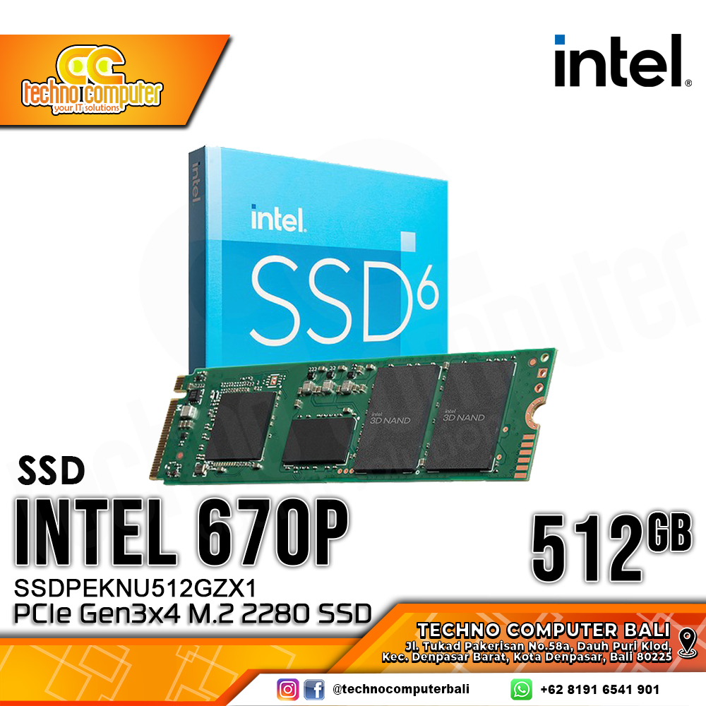 SSD INTEL 670P Series M.2 NVMe 2280 PCIe Gen3 x4 - 512GB