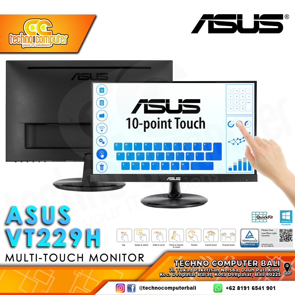 ASUS VT229H Touch Monitor - 22 inch, FHD (1920 x 1080), IPS, 60Hz, 5ms
