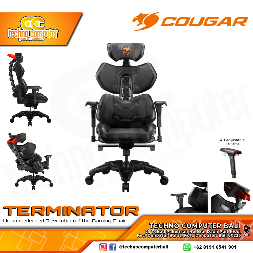 KURSI GAMING COUGAR TERMINATOR GAMING CHAIR 4D Armrest - TERMINATOR