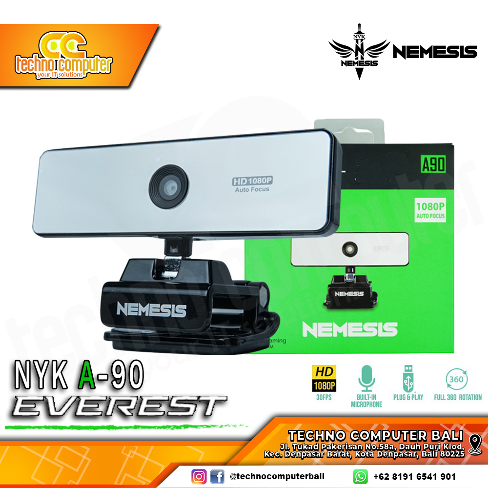 NYK NEMESIS EVEREST A90 - Full HD 1080p 30Fps Auto Focus Webcam