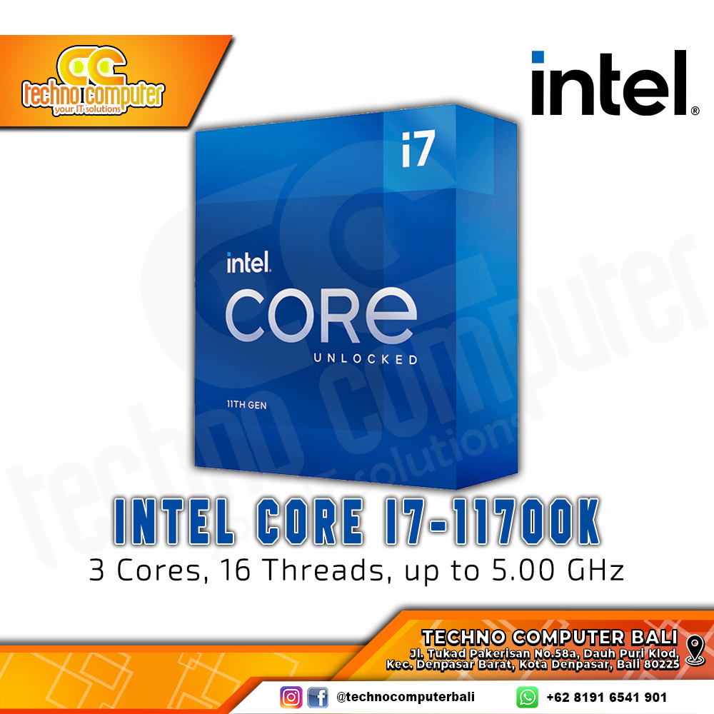PROCESSOR INTEL CORE I7-11700K - 8 Cores 16 Threads Up to 5.0GHz - Socket LGA1200