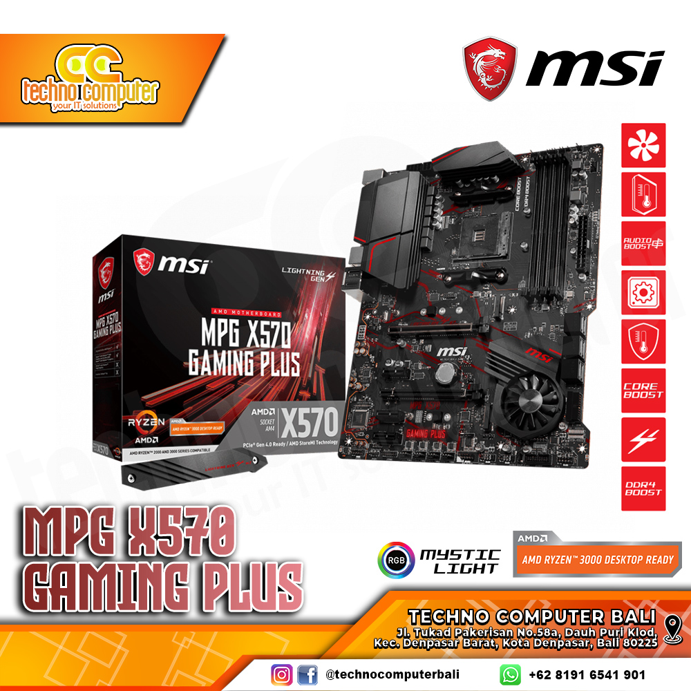 MSI MPG X570 GAMING PLUS - ATX, AM4, X570, DDR4