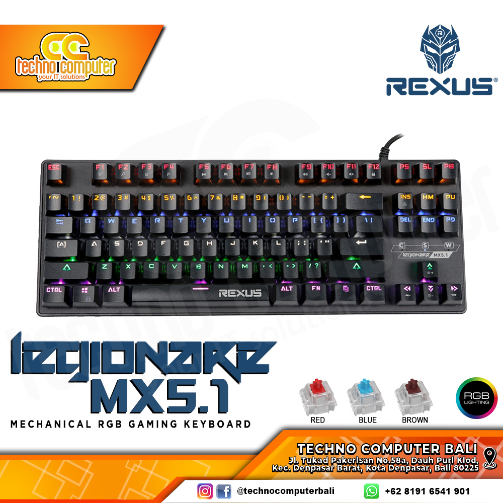 REXUS LEGIONARE MX5.1 TKL - Mechanical Red Switch - Gaming Keyboard