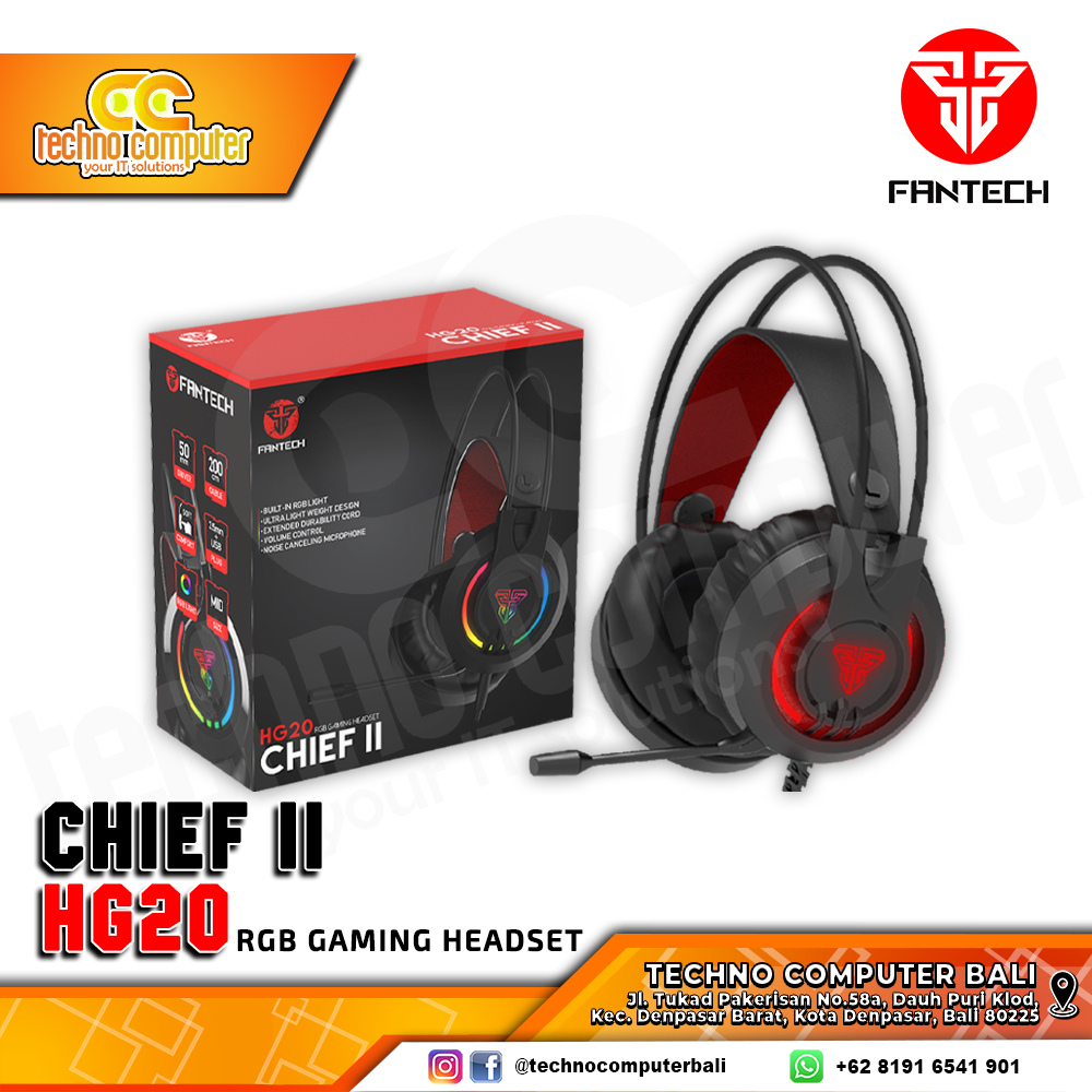 HEADSET FANTECH HG20 Chief II RGB - Gaming Headset