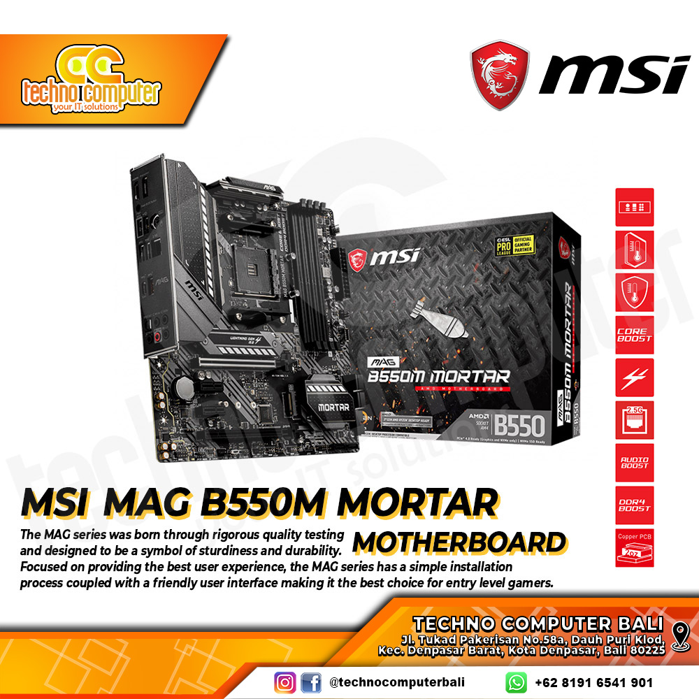 MSI MAG B550M MORTAR - mATX, AM4, B550, DDR4
