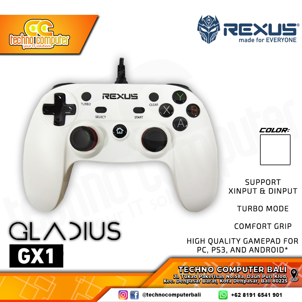 GAMEPAD REXUS GLADIUS GX1 - White