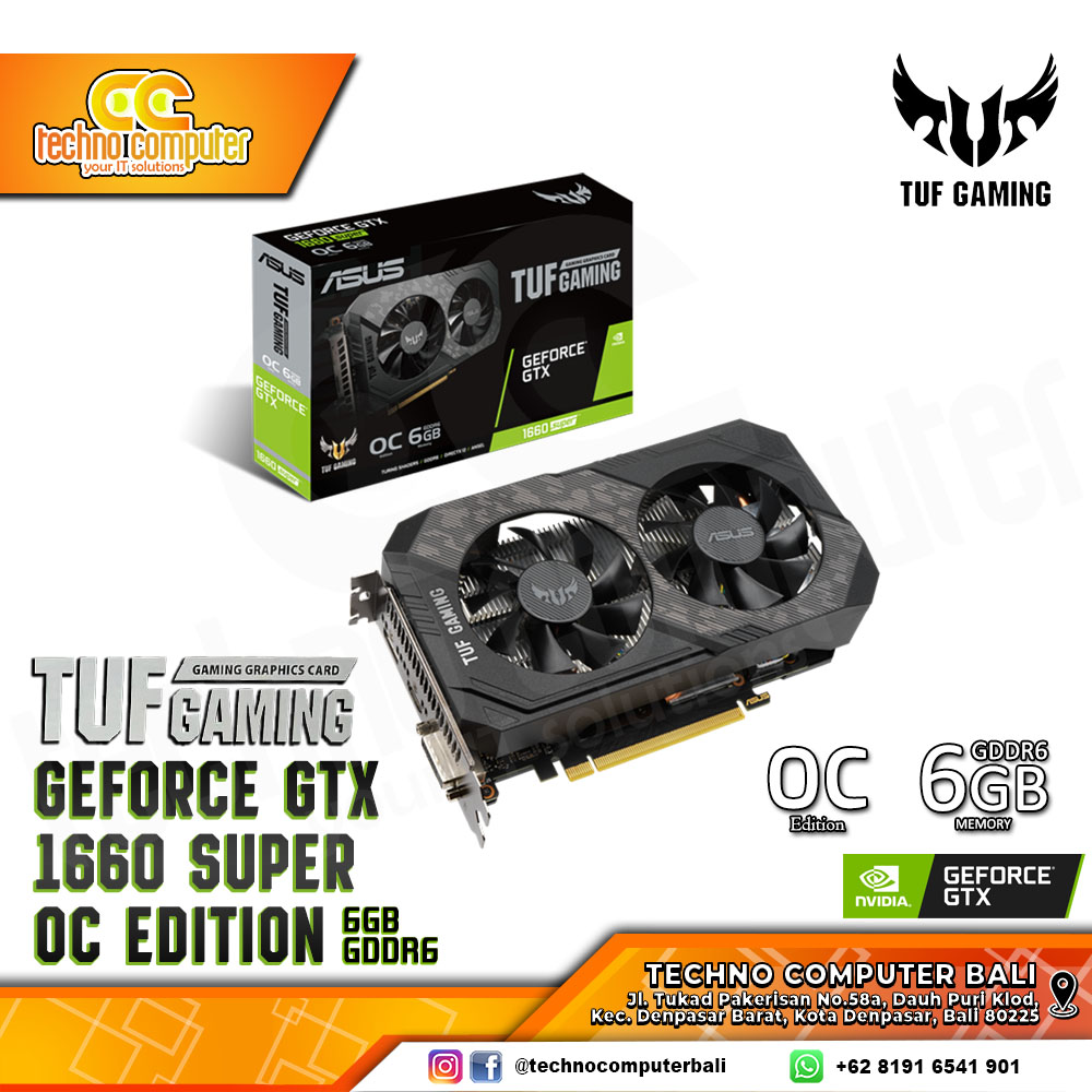 ASUS TUF GAMING NVIDIA GeForce GTX 1660 Super OC Edition 6GB GDDR6 - Dual Fan