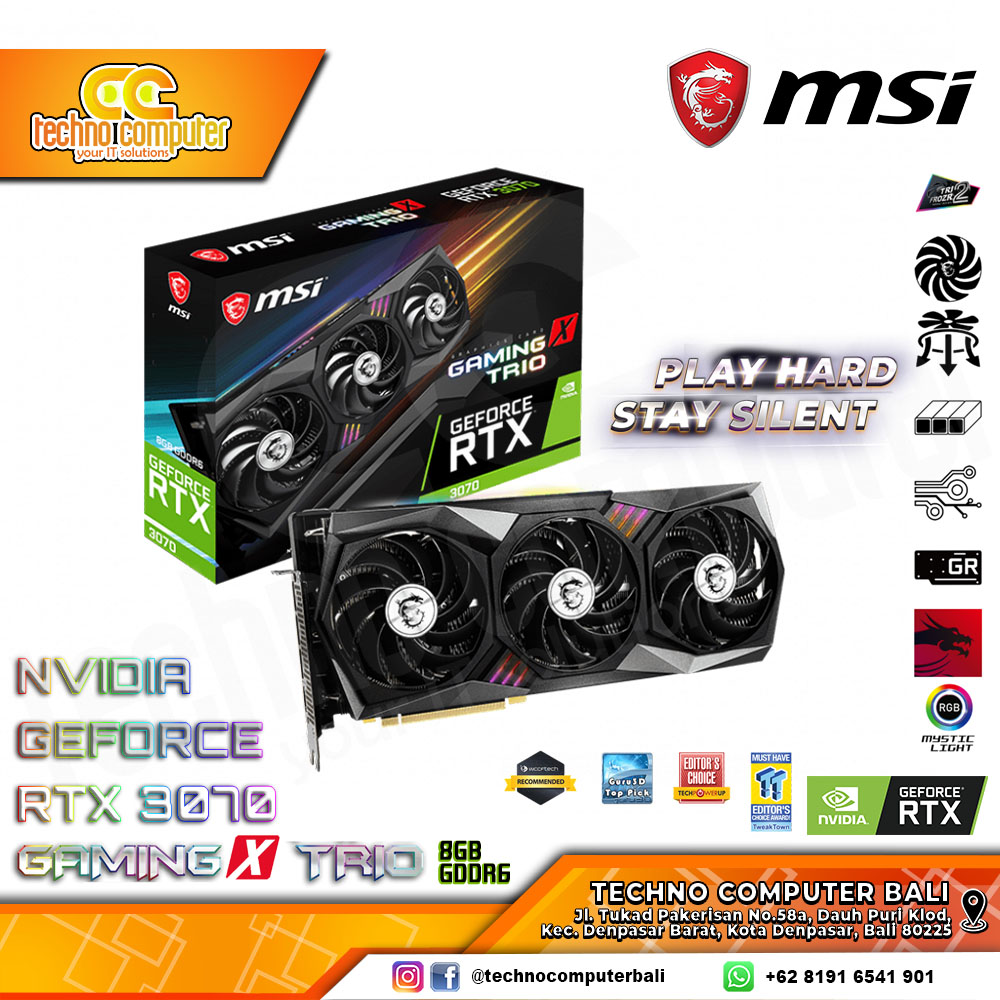 MSI NVIDIA GeForce RTX 3070 GAMING X TRIO 8GB GDDR6