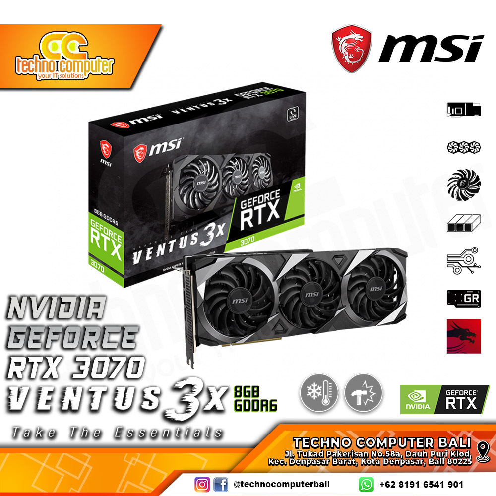 MSI NVIDIA GeForce RTX 3070 VENTUS 3x OC Edition 8GB GDDR6